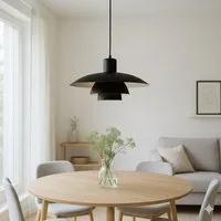 Liadomo Pendelleuchte Kiruna, ohne Leuchtmittel, Skandi-Stil, aus schwarzem Eisen, Esstischlampe, E27