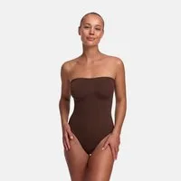 cfab (creamy fabrics) Shaping-Body Trägerloser Bodysuit Sculpting Shapewear mit Slip-Braun-XL (1-tlg)
