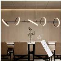 ZMH LED Pendelleuchte Modern Esstisch Drehbaren Abnehmbar Ringen Hängeleuchte Schlafzimmer, dimmbar, LED fest integriert, Tageslichtweiß, Tageslichtweiß