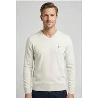 FYNCH-HATTON Strickpullover aus Baumwolle, mit V-Ausschnitt, hüftbedeckende Passform