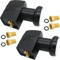 ARLI 2 x UHD Twin LNB + 4X F Stecker Universal-Twin-LNB (für 2 Teilnehmer, 2 Fach vergoldet kontakte Universal Lmb Kopf Anlage Satelliten)