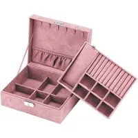 Intirilife Schmuckkasten (hochwertige Juwelenbox Schmuckschatulle Accessoirekästchen in Rosa, 1 St), Zum Aufbewahren von Ringen Ketten Uhren Ohrringen und Armbändern