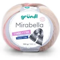 Gründl Wolle Mirabella Farbverlaufsgarn mit Anleitung Häkelwolle, 550,00 m (Wolle Farbverlaufswolle zum Stricken und Häkeln, Strickwolle, Strickgarn, Handstrickgarn), 80% Polyacryl, 20% Wolle