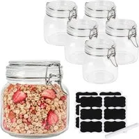 relaxdays Einmachglas Einmachgläser 6er Set 750 ml, Glas