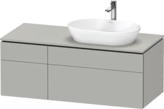 Duravit L-Cube Konsolenwaschtischunterbau wandhängend Betongrau Matt 1220x550x482 mm - LC48740070700 LC4874007070000