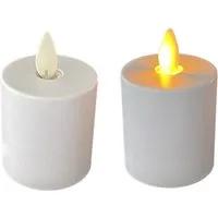 Coen Bakker Deco BV LED-Kerze (Set, 2-tlg), weiß 2-er Set bewegliche Flamme 4,5x8cm Timer