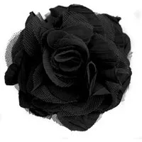 maDDma Haarspange Textilblüte Rose Ø9cm Ansteck Blüte Spange Haarspange Sicherheitsnadel, schwarz