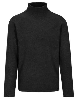 COMMANDER Finest Clothing - Stehbund Pullover Rollkante anthrazit mel. - Gr. - L