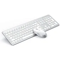 Seenda Tastatur Maus Set Kabellos SK38-3 Ultra-Dünne Wiederaufladbare Tastatur- und Maus-Set, (Ergonomische Keyboard Mouse), mit Silikon Staubschutz
