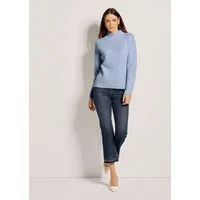 MADELEINE Strickpullover Langarm Stehkragen-Pullover, Wolle Uni-Design trifft auf modernen Stehkragen-Look