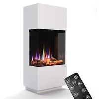 GLOW FIRE Elektrokamin PR11 E-Motion 3D, Elektrischer Kamin mit 3D Feuer mit Heizung, täuschend echte Flamme mit Heizung, 3 Dekorationen