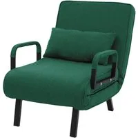 ML-DESIGN Relaxsessel Schlafsessel mit Bettfunktion 3in1 Sessel mit Schlaffunktion klappbar, Bettsessel Klappsessel Faltbares Schlafsofa Stahl/Chenille Dunkelgrün