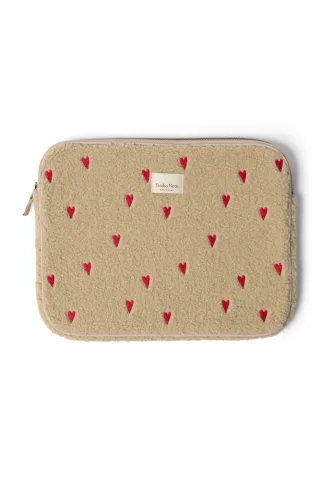 Studio Noos Teddy Laptop Hülle 15 Zoll Ecru Hearts