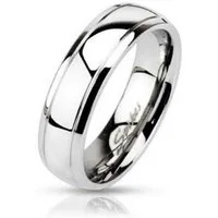 BUNGSA Fingerring 62 (19.7) Ring schmale Aussenringe Silber aus Edelstahl Unisex (Ring, 1-tlg), Damen Herren