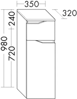 Burgbad Halbh.Schrank Sinea 3.0 MATT 960x350x340 Steingrau Solid matt, UHZW035RF6898 UHZW035RF6898