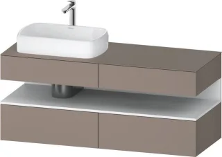 Duravit Qatego Konsolenwaschtischunterbau wandhängend Basalt Matt 1400x550x600 mm - QA4765018430000 QA4765018430000