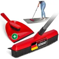 Novaliv Kehrgarnitur 19706-19705-19522-1xStuck, Gummibesen mit Teleskopstiel & Kehrgarnitur Friseurbesen Set Gummi Nop