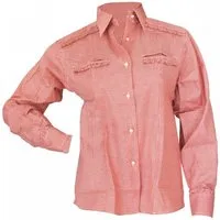 German Wear Trachtenbluse GW1521 Bayerische Langarm Trachtenbluse in 5 Farben – Rüschen & Perlenknopf