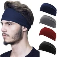 Zaewry Stirnband 4 Pack Haarband Haarbänder Damen Herren Sport (Antirutsch Stirnbänder Elastisch Headband, 4-St) Unisex Hair Band Sport Yoga Workout Laufen Fitness Gym Haarschmuck