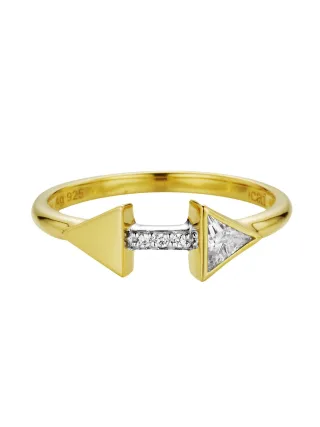 cai Ring 925/- Silber vergoldet Zirkonia Pfeile