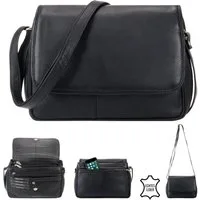 Alessandro Salvatore Handtasche Leder Damen mittel klein Lederhandtasche, Schultertasche Echtleder Damentasche Tasche Florenz 12975 + Etui