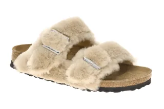 Birkenstock 1030275 BS Arizona_Shearling_Cover_Up Beige Sandcastle Damen Pant...