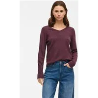 Vila V-Ausschnitt-Pullover VIRIL V-NECK L/S KNIT TOP - NOOS Materialmix, regular fit