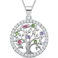 Goldene Hufeisen Kette mit Anhänger Lebensbaum Anhänger Halskette 925 Echt Silber Zirkonia Glücksbringer (2-tlg, inkl. Etui), Rhodiniert
