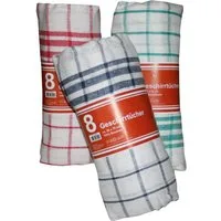 Südlohner Frottierweberei Geschirrtuch 8er Pack Geschirrtücher 50 x 70 cm Design Karo