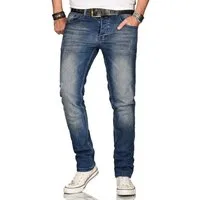 Alessandro Salvarini Straight-Jeans Herren Regular Slim – Stretch Denim 5-Pocket Klassische Jeans mit Elasthan und bequemer Passform