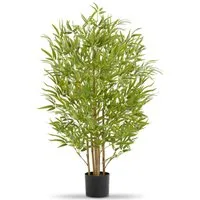 Künstliche Zimmerpflanze Künstliche Kunstpflanze, stabiler Kunststoff-Blumentopf, viel Bambusbaum, tectake, Höhe 120 cm, Verschiedene Größen, detailliert und naturgetreu, extrem pflegeleicht