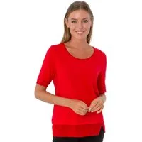 Estefania for woman Kurzarmshirt 194-1229, Shirt mit Mesheinsätzen und Strassbesatz