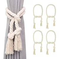 TUWENA Raffhalter Raffhalter Vorhang Seil 4 St,Boho Vorhanggurte, Baumwolle Vorhang Seil