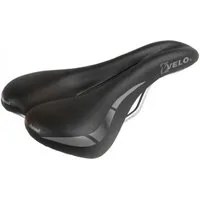 Velo Fahrradsattel VELO Damen-Sattel Wide:Channel, schwarz, ergonomisch, O-Zone Cut, ARC-