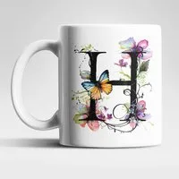 WS-Trend Tasse Name A bis Z Blumen Schmetterlinge Kaffeetasse Teetasse Geschenkidee, Keramik