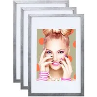 IDEAL TREND Bilderrahmen 3er 5er Set Holz Bilderrahmen Lifestyle Plexi Foto Rahmen Collage Wand