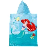 Disney Poncho Ariel Badeponcho für Kinder Hochwertiger Frottee aus 100 % Baumwolle