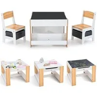 Baby Vivo Kindersitzgruppe multifunktionaler Tisch 2 Stühle aus Holz - Mia