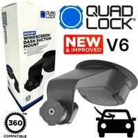 Quad Lock Handy-Halterung QUAD LOCK Auto Handyhalterung V6 für Windschutzscheibe Armaturenbrett