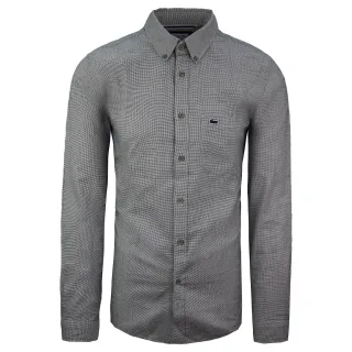 Lacoste Slim Fit Herren schwarz/weiße Hemd