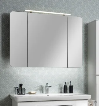 Fackelmann Spiegelschrank MILANO 110x78x16 Weiß 3T,LED-Leu, 84283 84283