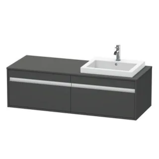 Duravit Ketho Konsolenwaschtischunterbau wandhängend Graphit Matt 1400x550x426 mm - KT6797R4949 KT6797R4949
