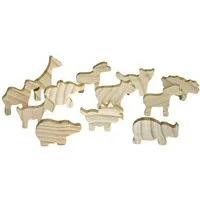 EDUPLAY Experimentierkasten Holzfiguren Tiere, unbemalt