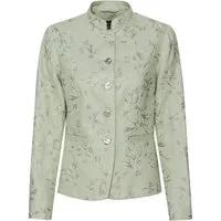 White Label Jackenblazer Leinen-Stehkragenjacke