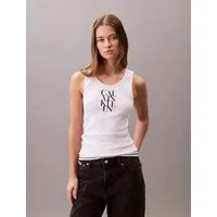 Calvin Klein Jeans Tanktop SL COTTON RIB SOLID TANK Mit tiefem Rundhalsausschnitt