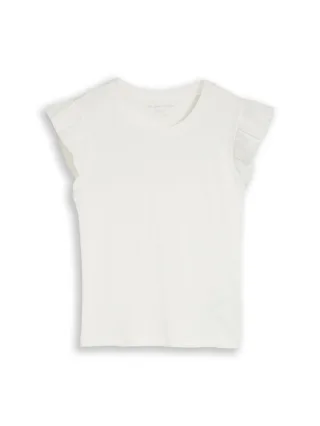 tom tailor kids - Ripp Top mit Volant whisper white - Gr. - 140