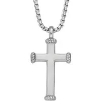 Fossil Kette mit Anhänger Schmuck Geschenk Edelstahl Halskette JEWELRY Kreuz