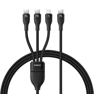 Baseus Flash Series 3 100W Type-C to Type-C+Type-C+iP Cable PD Fast Charging Data Transmission Copper Core Line 1.5M Lon