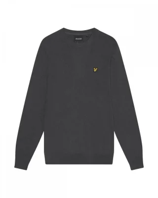 Lyle & Scott � Rundhalspullover aus Baumwollmerinowolle in Grau