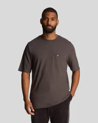 Herren Lyle & Scott Plain Pique Pocket T-Shirt in Grau